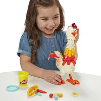 Play-Doh Animal Crew Cluck-a-Dee Feather Fun Chicken Toy Farm Animal Playset with 4 Non-Toxic Play-Doh Colors