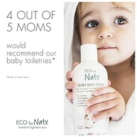 Eco by Naty Ecocert Certified Gentle Baby Bath Foam for Sensitive Skin with Organic & Natural Ingredients - Free from Nasty Chemicals, 6 x 6.7 Fl. Ounce (Tear Free Bubble Bath)