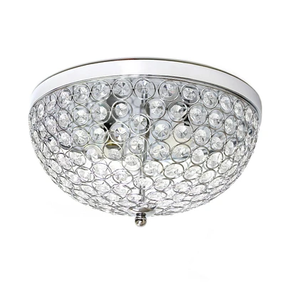 Elegant Designs 2 Light Elipse Crystal Flush Mount Ceiling Light