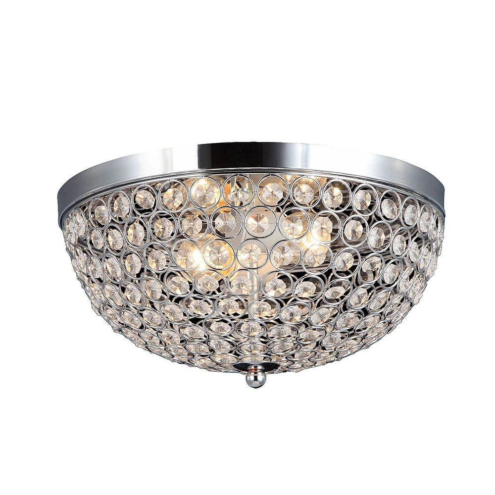 Elegant Designs 2 Light Elipse Crystal Flush Mount Ceiling Light