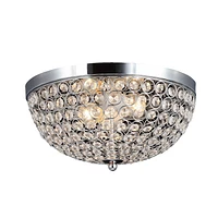 Elegant Designs 2 Light Elipse Crystal Flush Mount Ceiling Light