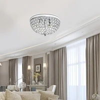 Elegant Designs 2 Light Elipse Crystal Flush Mount Ceiling Light