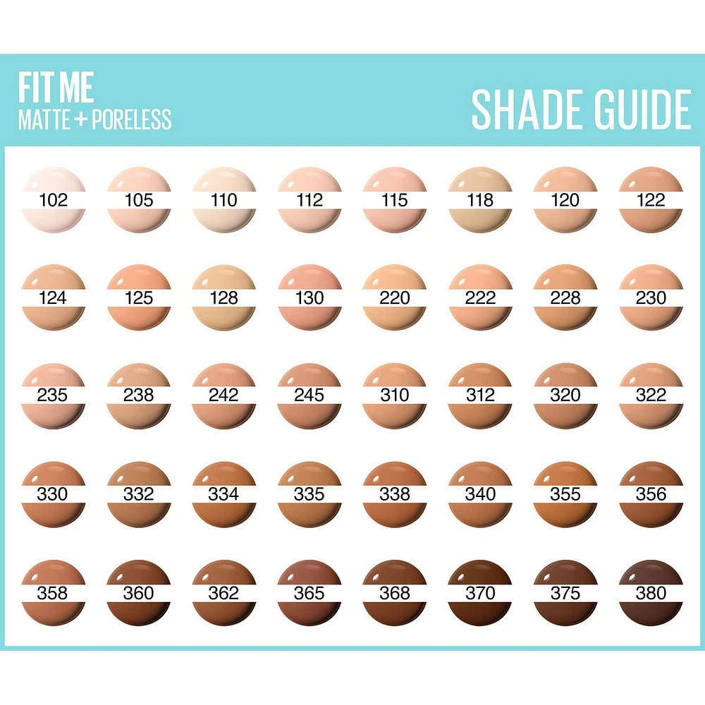 Fond de teint liquide Matte + Poreless Fit Me® Maybelline New York Fond de teint Matte + Poreless Fit Me