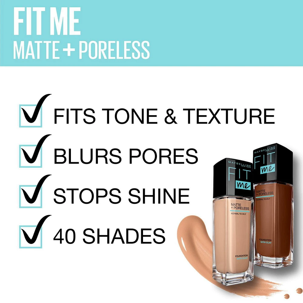 Fond de teint liquide Matte + Poreless Fit Me® Maybelline New York Fond de teint Matte + Poreless Fit Me
