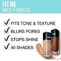 Fond de teint liquide Matte + Poreless Fit Me® Maybelline New York Fond de teint Matte + Poreless Fit Me