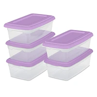 Sterilite Set Of (5) 5.7 Liter Boxes Lilac