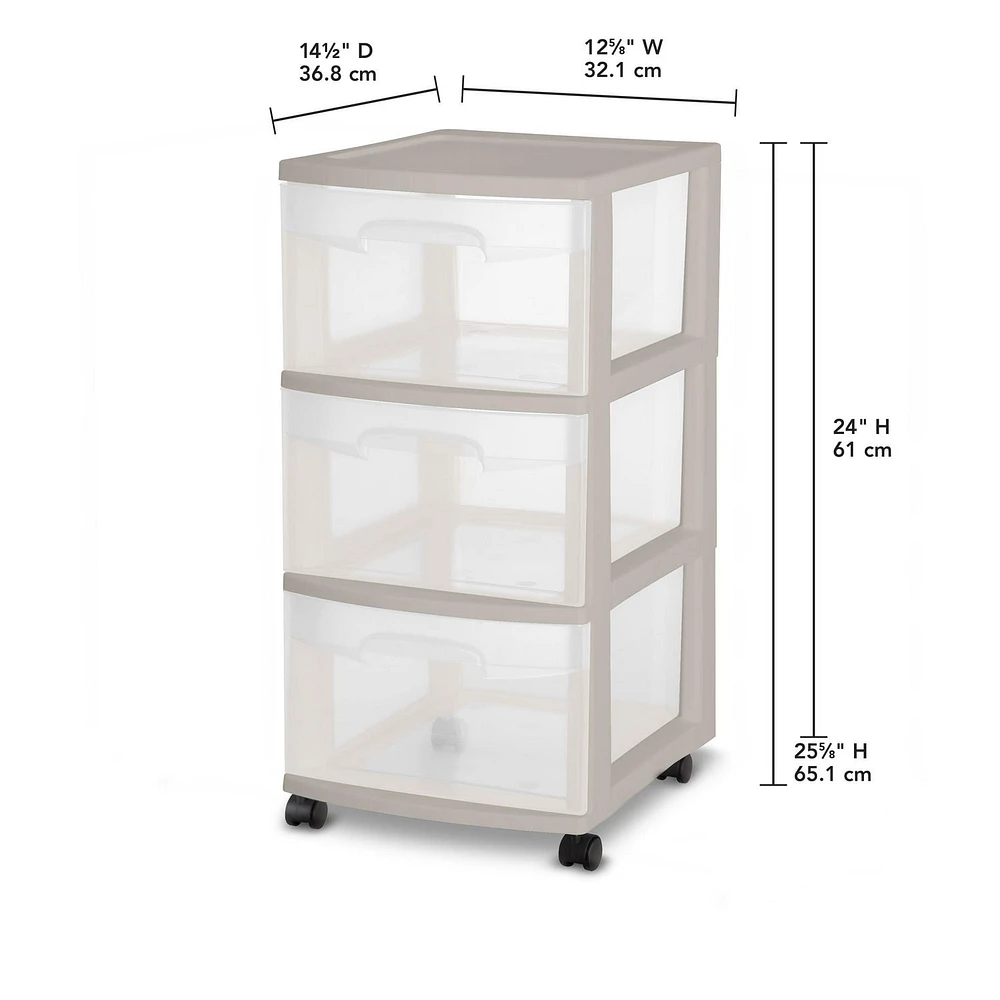 Sterilite 3 Drawer Cart