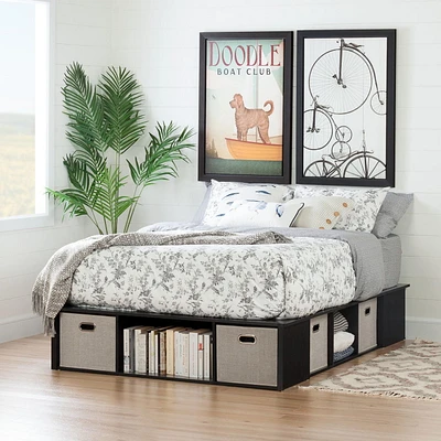 South Shore Full Storage Platform Bed with Baskets