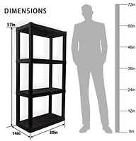 HYPER TOUGH 4-Tier Utility Interlocking Shelf