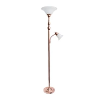 Elegant Designs 2 Light Mother Daughter Floor Lamp with White Marble Glass