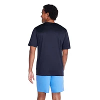 Haut de bain à manches courtes de couleur unie Speedo pour hommes Tailles P-2XL