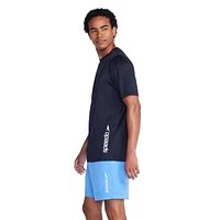 Haut de bain à manches courtes de couleur unie Speedo pour hommes Tailles P-2XL