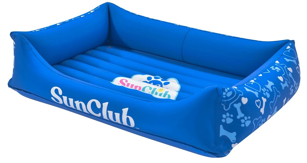 Lit gonflable pour animaux de compagnie SunClub - bleu (92 cm x 67 cm x 20 cm / 36 x 26 x 7,9)