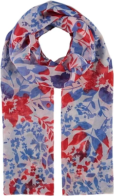 V. Fraas Ladies Floral Ombre Print Scarf - Royal