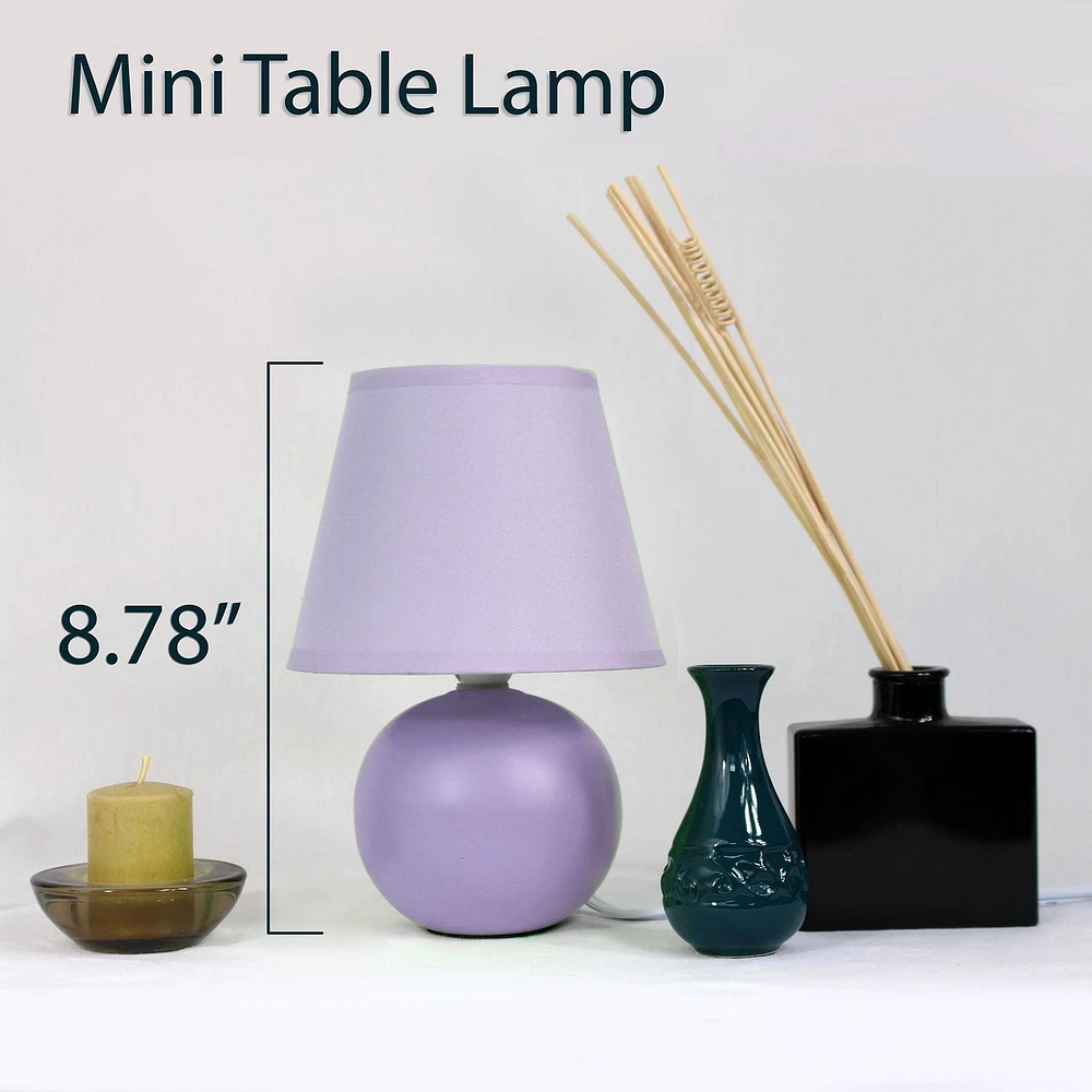 Simple Designs  Mini Ceramic Globe Table Lamp