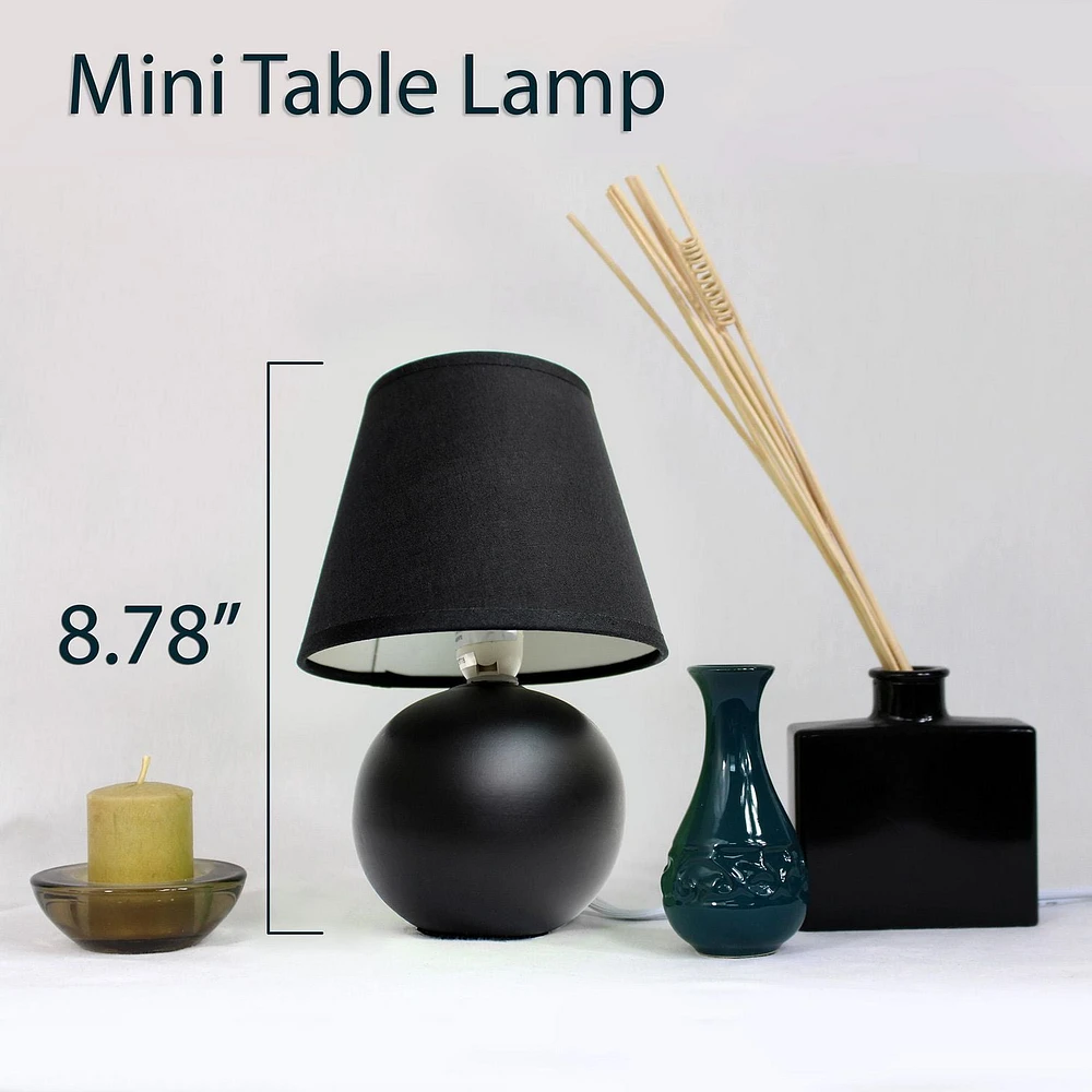 Simple Designs Mini Ceramic Globe Table Lamp