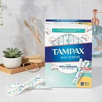 Tampons Tampax Pure Cotton, avec centre fait à 100 % de coton biologique, emballage duo, degré d’absorption régulier/super 22 u, non parfumés