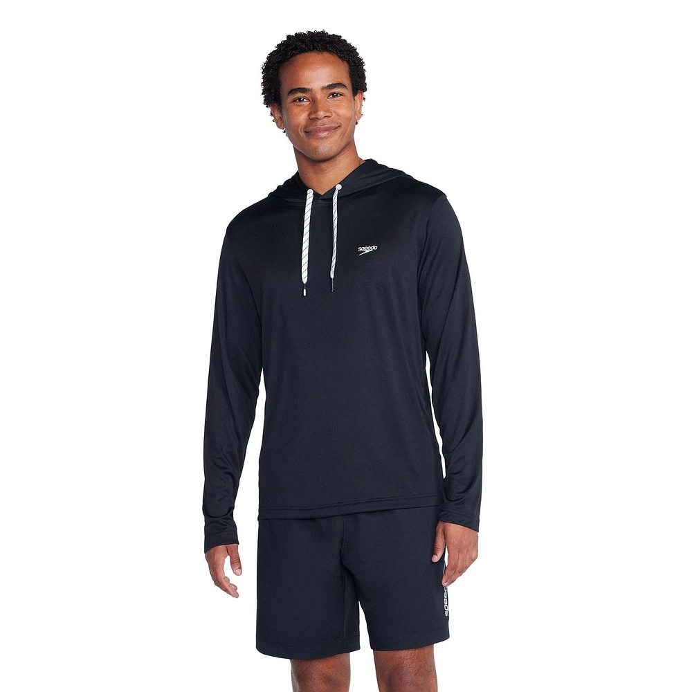 Haut à capuchon de bain manches longues couleur unie Speedo pour hommes Tailles P-2XL