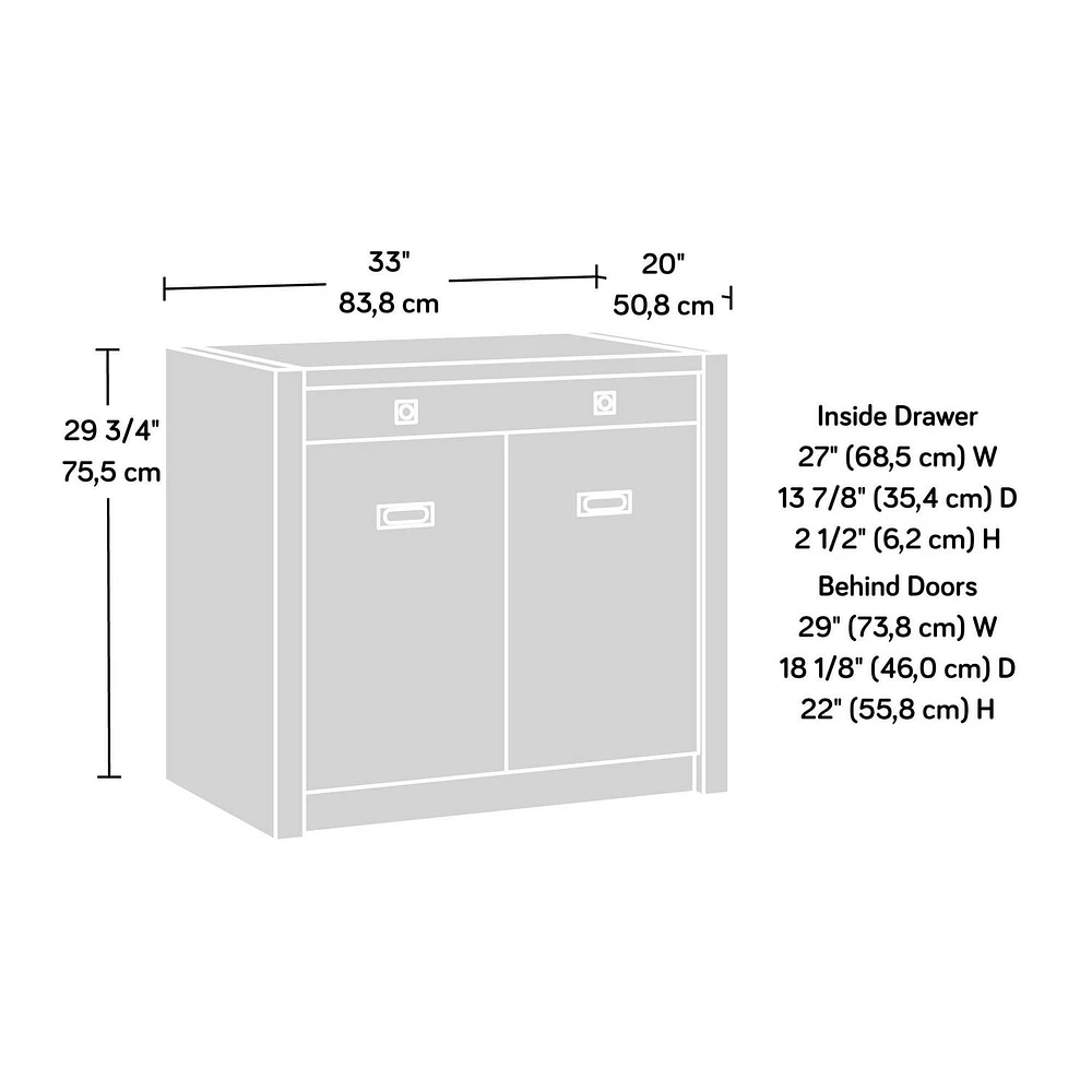 Sauder Dixon City Library Base, Brushed Oak, 432888