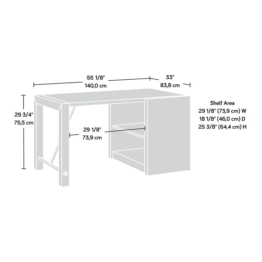 Sauder Dixon City Computer Desk, Brushed Oak, 432893