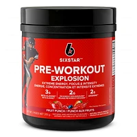 Six Star Preworkout Explosion, Pre Workout Powder for Men & Women with Creatine Monohydrate & Beta Alanine for Energy, Focus and Intensity, Energy Powder, Fruit Punch (30 Servings), 207g, 30 servings