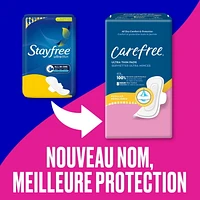 28 serviettes CAREFREEMD ultra-minces avec ailes à absorptivité régulière 28 serviettes