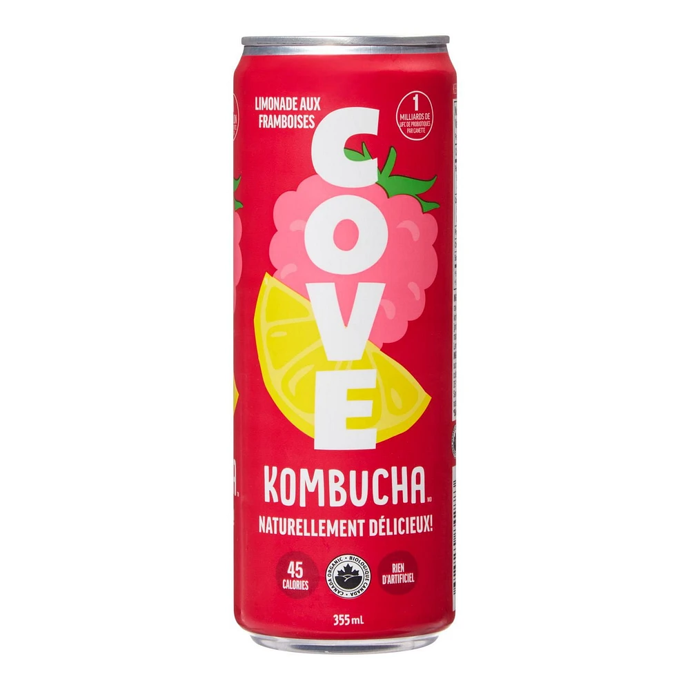 Cove Raspberry Lemonade Kombucha, 355 mL