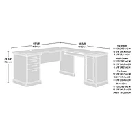 Sauder Aspen Post L-Desk, Pebble Pine, 433686