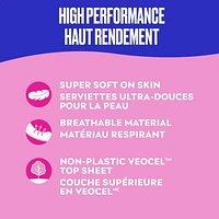 28 serviettes CAREFREEMD ultra-minces avec ailes à absorptivité régulière 28 serviettes