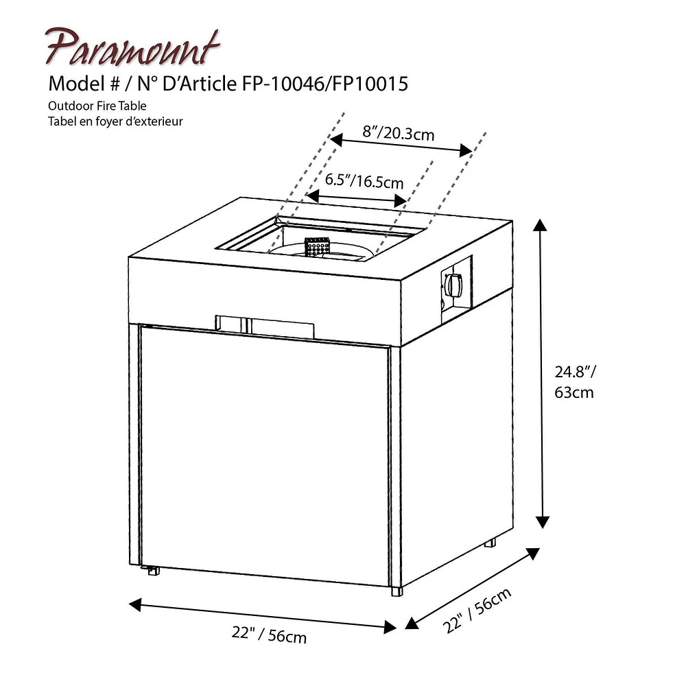 Pacific Small Space Propane Firepit