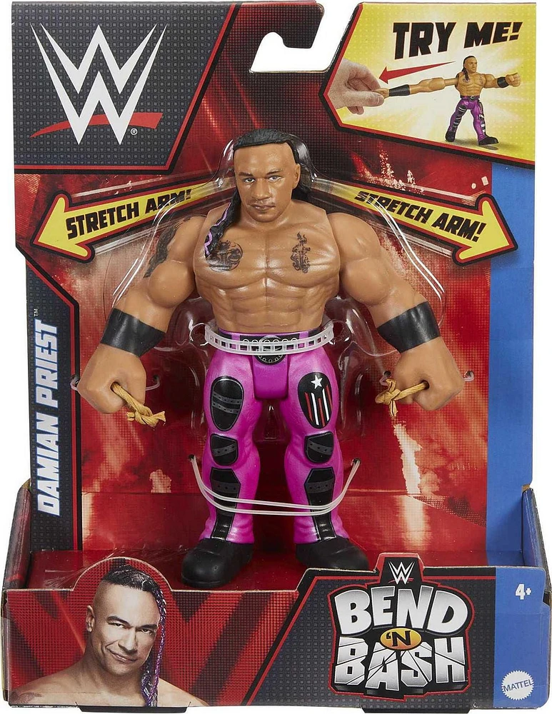 WWE Bend ‘N Bash Action Figure Damian Priest, 5.5-inch Collectible for Ages 6 Years Old & Up