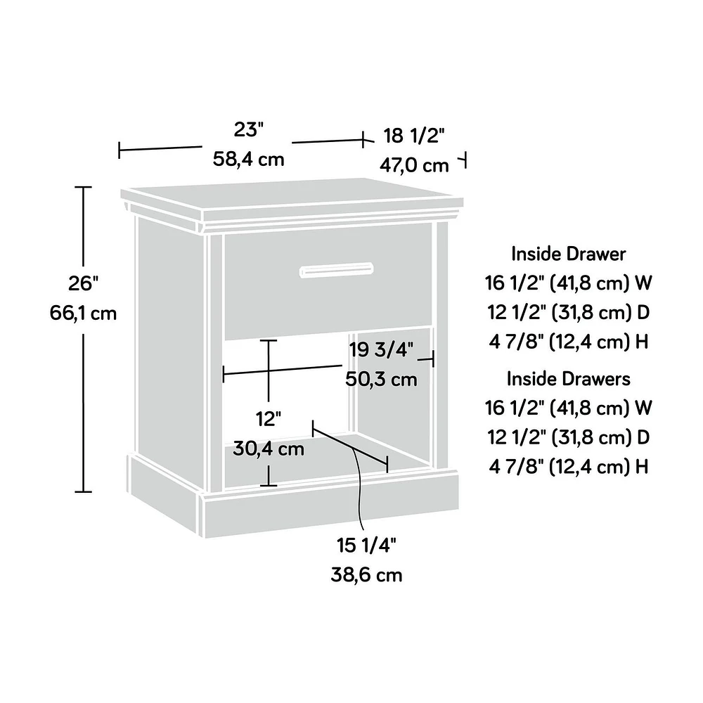 Sauder Aspen Post® Night Stand, Prime Oak, 433957