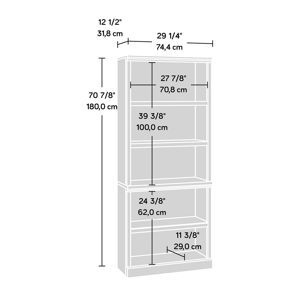 Sauder Aspen Post 5-Shelf Bookcase, Prime Oak, 433963