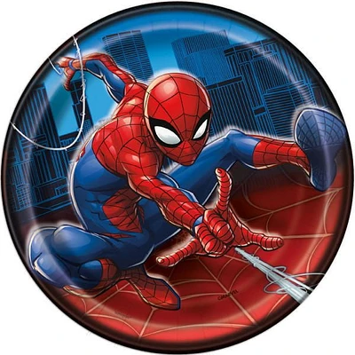 Spider-Man Round 7" Dessert Plates, 8ct, Disposable plates measure 7"