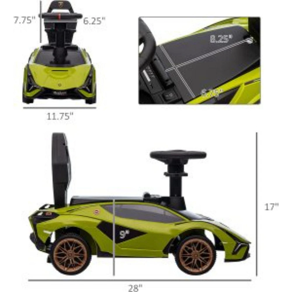 Officially Licensed Lamborghini Sian Complete Edition 3 in 1 Push Car /  Safety Guards and Stroller with Handle