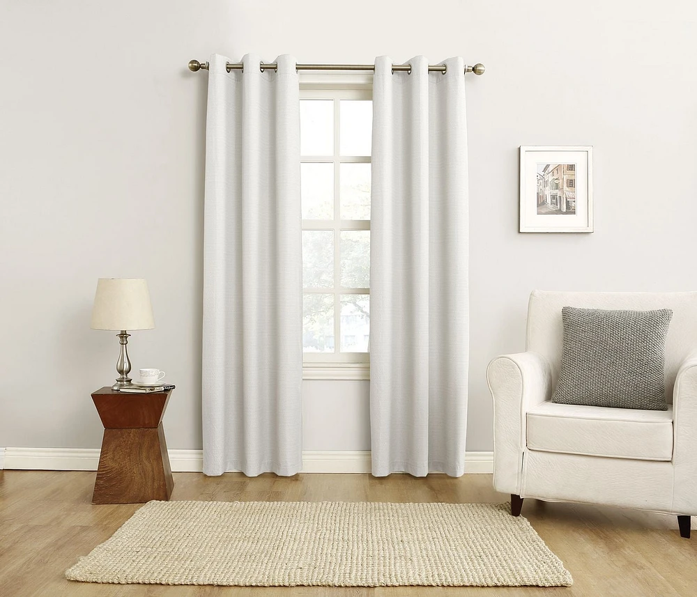 MAINSTAYS Textured Thermal-Lined Grommet Curtain Panel, 1 Total Blackout Panel