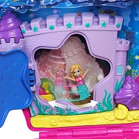 ​Polly Pocket Style & Sparkle Mermaid Pack with 4 Micro Dolls, Seashell Purse Compact, Surf ‘n’ Sandventure Compact, 4 Tiny Takeaways Pieces, 2 Necklaces, Boat, Submarine, 2 Jet Skis, Tiki Bar, 4 Floaties & More