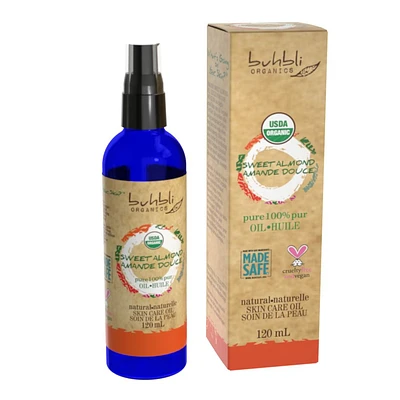 Buhbli Organics - Organic Sweet Almond Oil, 120ml, Organic & 100% Pure