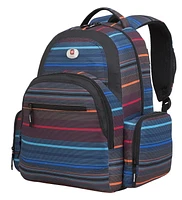 Swiss Alps Rainproof Backpack, Rainproof School Backpack in Multicolour Stripes