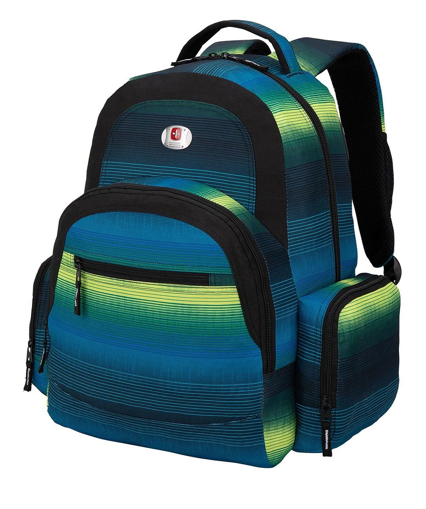 Swiss Alps Rainproof Backpack, Rainproof School Backpack in Multicolour Stripes