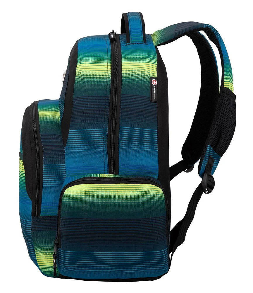 Swiss Alps Rainproof Backpack, Rainproof School Backpack in Multicolour Stripes