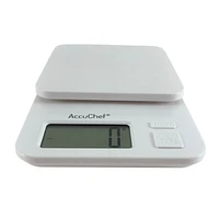 AccuChef Compact Digital Scale, in White or Red, 6.6 lb (3kg) capacity