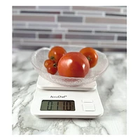 AccuChef Compact Digital Scale, in White or Red, 6.6 lb (3kg) capacity