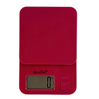 AccuChef Compact Digital Scale, in White or Red, 6.6 lb (3kg) capacity