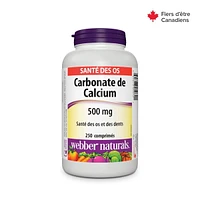 Webber Naturals Carbonate de Calcium 500 mg 250 comprimés