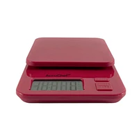 AccuChef Compact Digital Scale, in White or Red, 6.6 lb (3kg) capacity