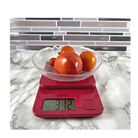 AccuChef Compact Digital Scale, in White or Red, 6.6 lb (3kg) capacity