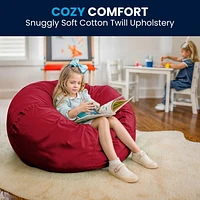 Oversized Solid Red Bean Bag Chair