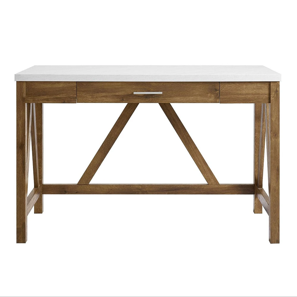 Manor Park Rustic Farmhouse Wood Computer Desk - Multiple Finishes