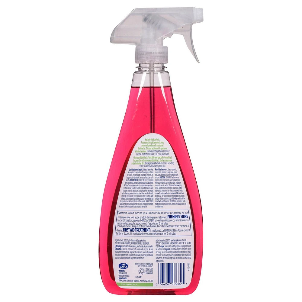 Hertel All Purpose Cherry Almond Disinfectant Cleaner Spray, 700 mL